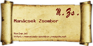 Manácsek Zsombor névjegykártya